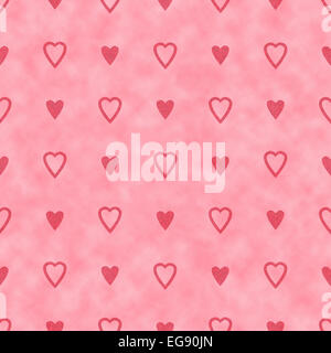 Rote Herzen auf verträumte rosa Hintergrund, eine nahtlose Valentines Muster Stockfoto