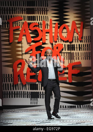 19. Februar 2015 - London, England, Vereinigtes Königreich - Jeffrey Wright führt die Piste zur Modenschau von Naomi Fashion For Relief und Fundraiser, ein Promi-Modenschau, London Fashion Week zugunsten ihrer Mode für Relief-Stiftung am öffnen somerset House. (Kredit-Bild: © Ferdaus Shamim/ZUMA Draht) Stockfoto