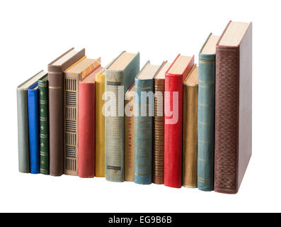 Bücher auf weißem Hintergrund Stockfoto