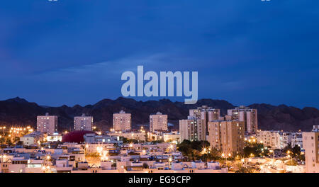 Eilat, Israel. Stadtbild bei Nacht Stockfoto