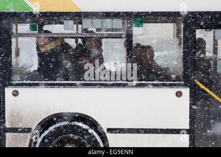 Starker Schneefall in Ljubljana auf 3.2.2015 Stockfoto