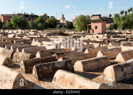 Jüdischer Friedhof in die Mellah, das jüdische Viertel, Marrakesch, Marokko Stockfoto