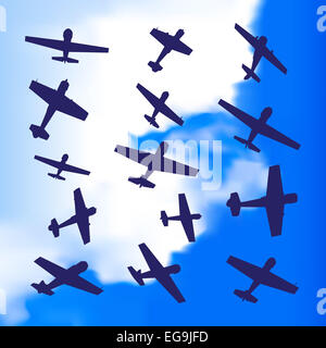 Flugzeug-silhouette Stockfoto