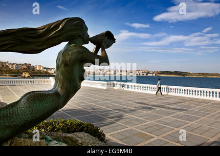 Meerjungfrau Galionsfigur der Schiffe Bug Vital Alsar Halbinsel Magdalena Santander Kantabrien Spanien Stockfoto