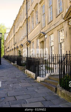 Georgische Reihenhäuser Stadt auf Gay Street, Bath, Somerset, England. Stockfoto