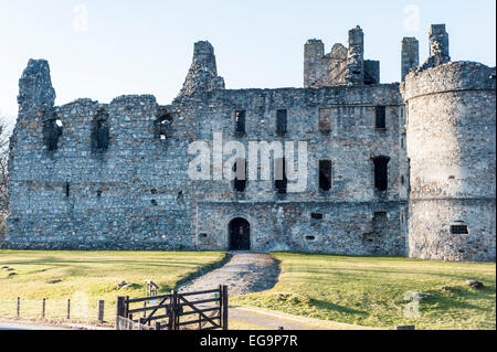 Balvenie Castle, Vorderansicht Stockfoto