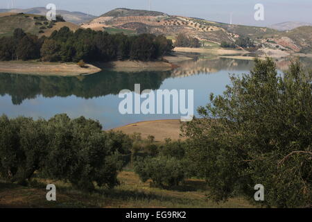 Embalse del Guadalhorce Andalusien Stockfoto