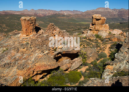 Felsformationen an Stadsaal Höhlen, Cederberg Wilderness, Südafrika Stockfoto