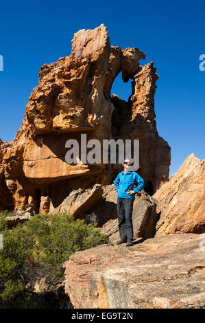 Felsformation in Stadsaal Höhlen, Cederberg Wilderness, Südafrika Stockfoto