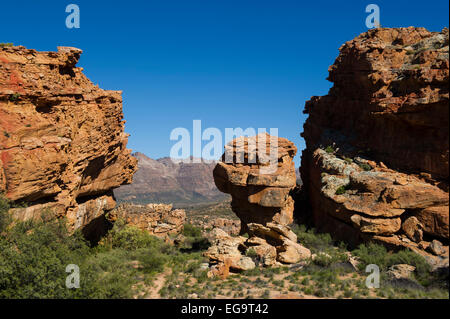 Felsformation in Stadsaal Höhlen, Cederberg Wilderness, Südafrika Stockfoto