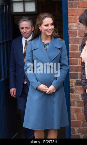 Catherine, Herzogin von Cambridge besucht Emma Bridgewater Keramikfabrik in Stoke on Trent, während der Schwangerschaft Stockfoto