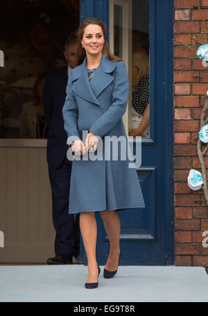 Catherine, Herzogin von Cambridge besucht Emma Bridgewater Keramikfabrik in Stoke on Trent, während der Schwangerschaft Stockfoto