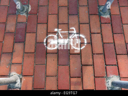 Symbol auf Fahrrad-Parkplatz in Las Palmas de Gran Canaria, Kanarische Inseln, Spanien Stockfoto