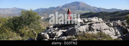 Landschaft, Sierra de Las Nieves Andalucia Stockfoto