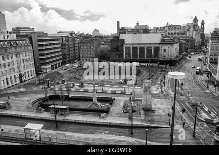 Grobe Sicht vornehmen Manchester St. Peter's Square Stockfoto