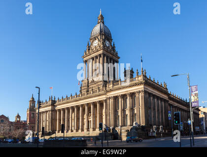 Leeds Town Hall (entworfen von dem lokalen Architekten Cuthbert Brodrick), Leeds, West Yorkshire, England Stockfoto