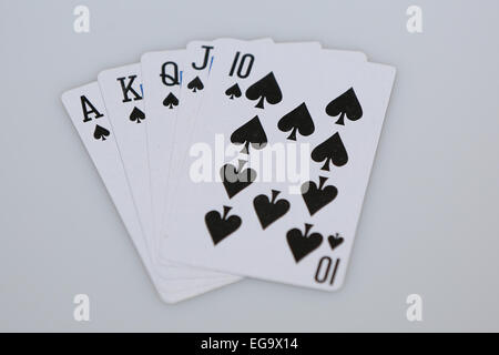 Ein Royal Flush Pik Stockfoto