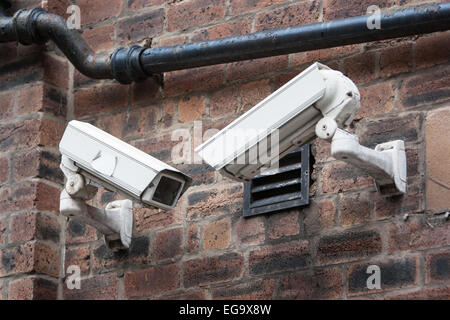 CCTV-Überwachungskameras in Glasgow, Schottland. Stockfoto