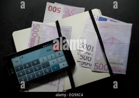 3000 Euro auf 500 Euro sechsmal Geld EEC, CEE € Stockfoto