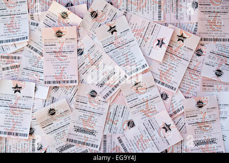 Lotto und EuroMillions Tickets Stockfoto