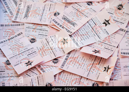 Lotto und EuroMillions Tickets Stockfoto