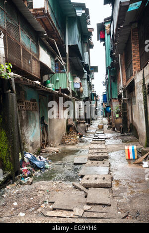 Schlechte Wohngegend in Ho Chi Minh, Vietnam, Asien. Stockfoto