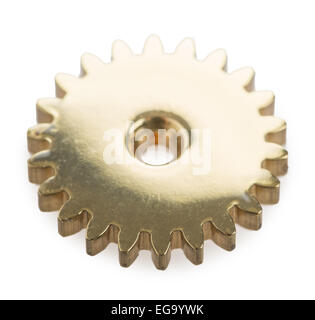 Zahnräder, die isoliert auf weißem Hintergrund Stockfoto
