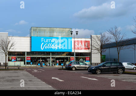 Möbel Dorfladen am Schloss Marina Retail Park, Schloss Bridge Road, Nottingham, NG7 1GX, Vereinigtes Königreich. Am 20. Februar Stockfoto