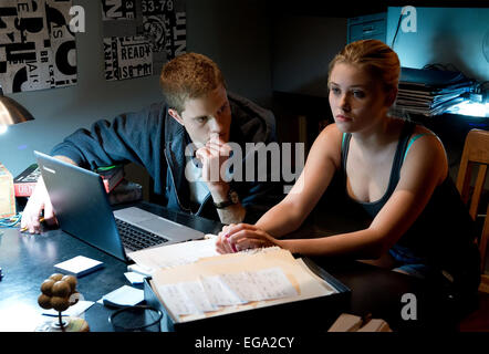 Projekt Almanach 2015 Paramount Pictures Film mit Virginia Gardner und Jonny Weston Stockfoto