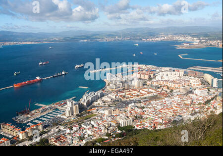 High-Density modernes Apartment Block Gehäuse, Gibraltar, Britische überseegegend in Südeuropa Stockfoto