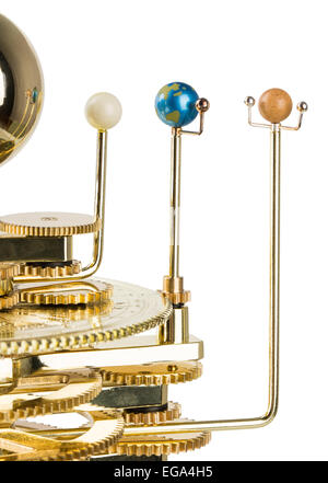 Modell des Sonnensystems isoliert auf weißem Hintergrund Stockfoto