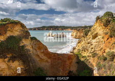 Portugal Algarve Faro Praia Amado Strandsand Stockfoto