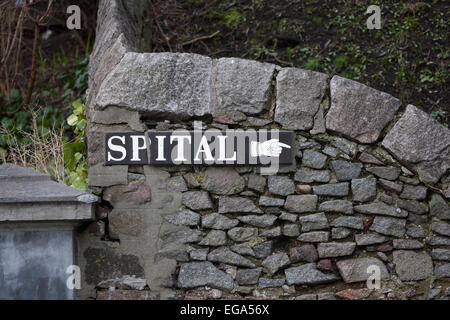 Spital-Straße oder Straßenschild in Old Aberdeen Stockfoto