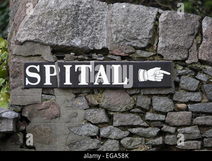 Spital-Straße oder Straßenschild in Old Aberdeen Stockfoto