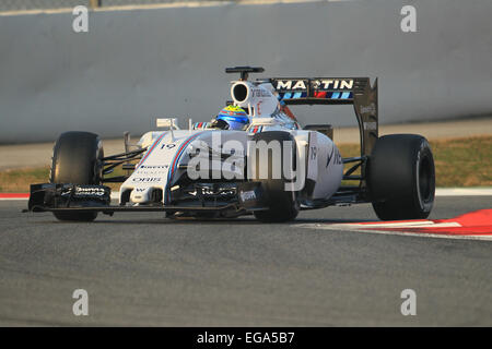 Barcelona, Spanien. 20. Februar 2015. Williams Martini Racing Fahrer Felipe Massa auf der Rennstrecke während Tag 2 des BCN Tests Credit findet: Action Plus Sport/Alamy Live News Stockfoto