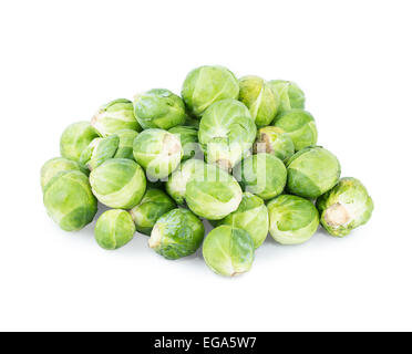 Rosenkohl isoliert auf weißem Hintergrund Stockfoto