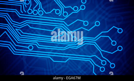 Abbildung der abstrakten Platine auf blau. Stockfoto