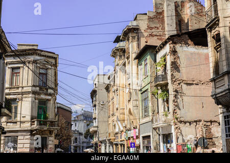 alte Straße in Bukarest Stockfoto