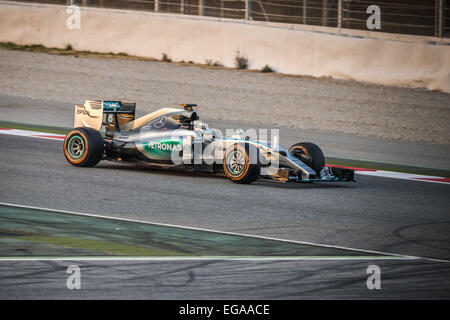 Barcelona, Katalonien, Spanien. 20. Februar 2015. Lewis Hamilton (GBR) fährt einen Mercedes tagsüber zwei der Formel1 Vorsaisontests am Circuit de Barcelona - Catalunya Credit: Matthias Oesterle/ZUMA Wire/ZUMAPRESS.com/Alamy Live News Stockfoto