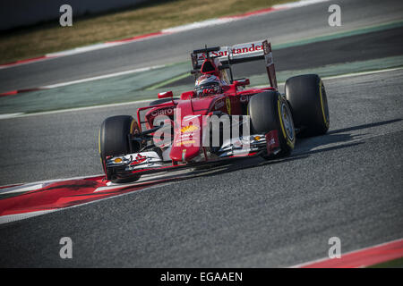 Barcelona, Katalonien, Spanien. 20. Februar 2015. Kimi Räikkönen (FIN) fährt in einem Ferrari tagsüber zwei der Formel1 Vorsaisontests am Circuit de Barcelona - Catalunya Credit: Matthias Oesterle/ZUMA Wire/ZUMAPRESS.com/Alamy Live News Stockfoto