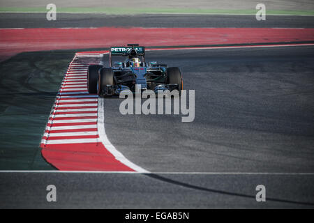 Barcelona, Katalonien, Spanien. 20. Februar 2015. Lewis Hamilton (GBR) fährt einen Mercedes tagsüber zwei der Formel1 Vorsaisontests am Circuit de Barcelona - Catalunya Credit: Matthias Oesterle/ZUMA Wire/ZUMAPRESS.com/Alamy Live News Stockfoto