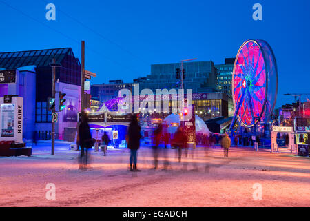 Riesenrad in Montreal de Lumière Festival im Jahr 2015 Stockfoto