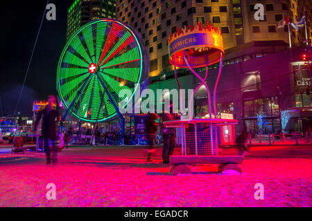 Riesenrad in Montreal de Lumière Festival im Jahr 2015 Stockfoto