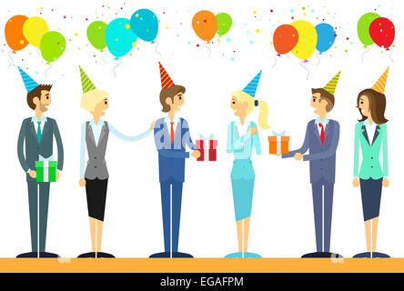 Unternehmensgruppe Menschen feiern Geburtstag Urlaub Stockfoto