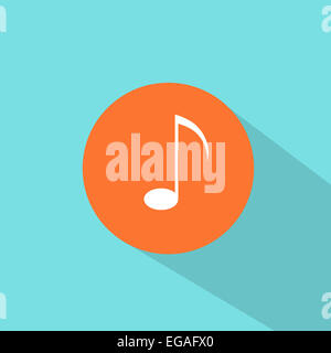 Musik Hinweis Icon flaches Design Vektor Stockfoto