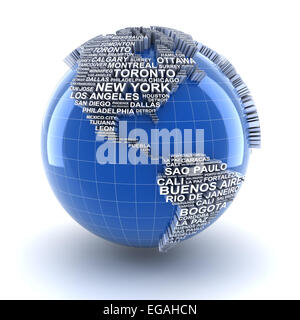 Erde mit Namen der Hauptstädte der Welt Stockfotografie Alamy