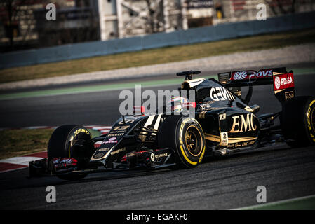 Barcelona, Spanien. 19. Februar 2015. PASTOR MALDONADO (VEN) fährt eine Lotus tagsüber 01 von Formel1 Vorsaisontests am Circuit de Barcelona-Catalunya Stockfoto