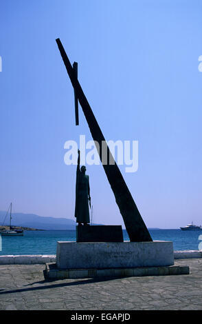 Griechenland, die nordöstlichen Ägäischen Inseln, Samos, Pythagorion, Pythagoras-Statue Stockfoto