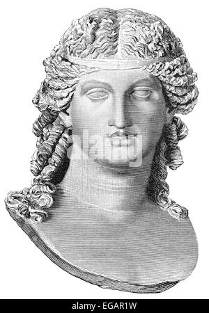 Dionysos, der Gott der Weinlese, Weinbau und Wein, von rituellen Wahnsinn, Fruchtbarkeit, Theater und religiöser Ekstase in Gree Stockfoto