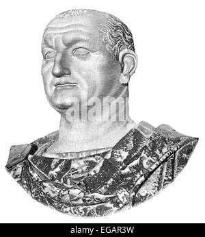 Vespasian und Titus Flavius Caesar Vespasianus Augustus, war 9-79, Roman Emperor von AD 69 bis 79 n. Chr., Stockfoto